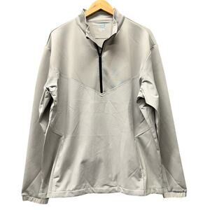 TGW Golf Jacket 1/2 Zip Pullover Gray Lightweight Windbreaker + Pockets Mens L
